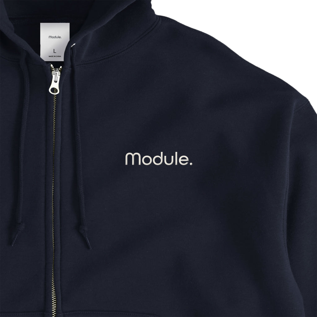 裏起毛 ボックスシルエットジップパーカー navy image