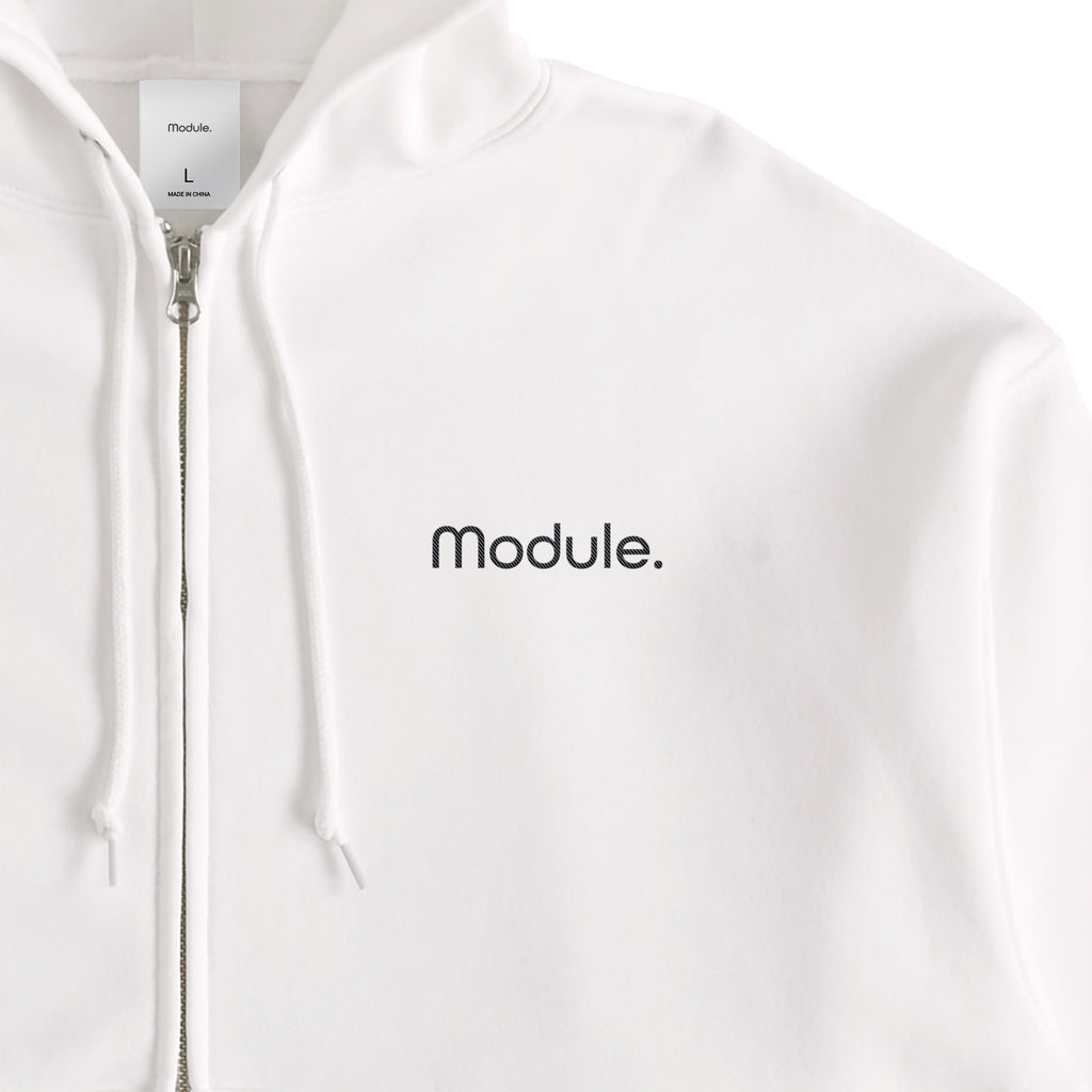 裏起毛 ボックスシルエットジップパーカー white image