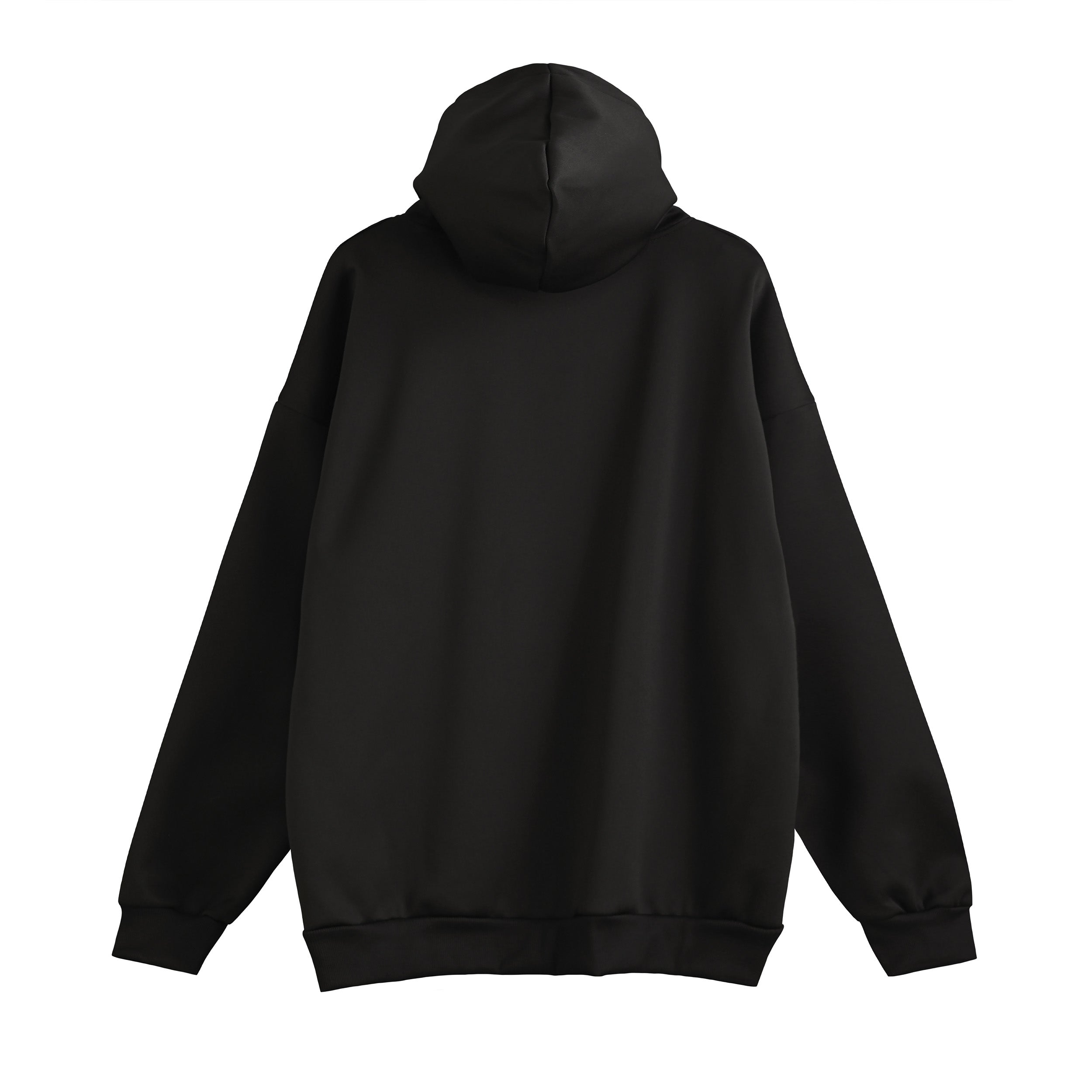 ハイクオリティ フードスナップボタンパーカー black image
