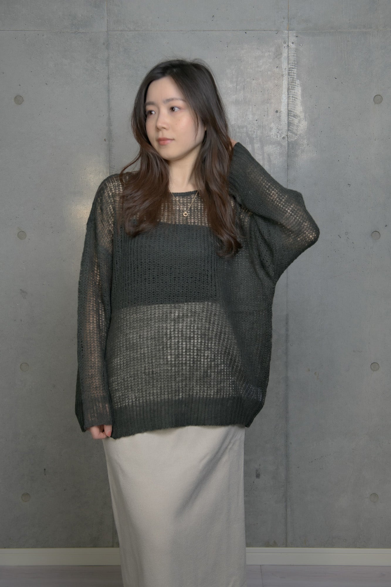 モヘアロングトップス